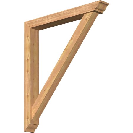 Ekena Millwork Traditional Traditional Smooth Bracket w/ Offset Brace, Western Red Cedar, 5 1/2"W x 42"D x 48"H BKT0604X42X48TRA01SWR
